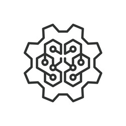 machine learning icon in line design vector image