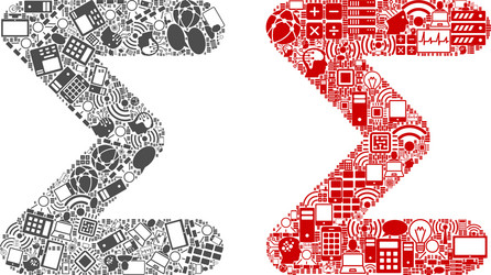 sum composition icons for bigdata vector image