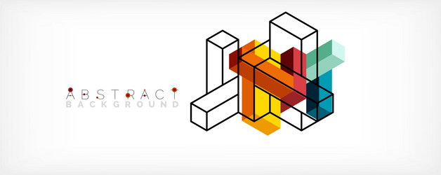 abstract background 3d cubes cubic elements vector image