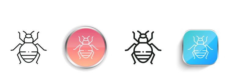 bedbug icon thin linear regular and button style vector image