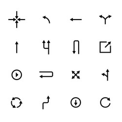 black arrows icon set pointers for navigation vector image
