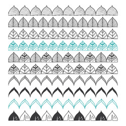 Botanical Border Elements - Leaf Pattern vector image