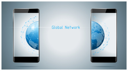 global network communication and connection vector image