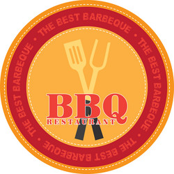 Isolated label with text and barbecue elements vector