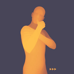 man in a thinker pose 3d model philosophy vector image