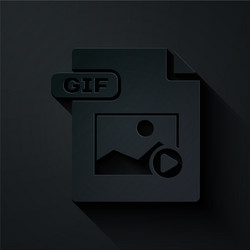 Paper cut gif file document download button vector