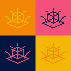 pop art line 3d modeling icon isolated on color vector image