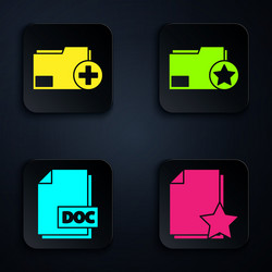 set document with star add new folder doc file vector image