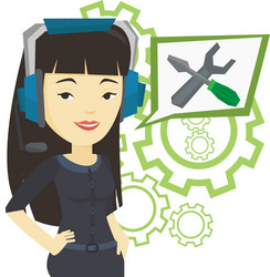 technical support operator vector image