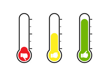 thermometer with varying degrees temperature vector image