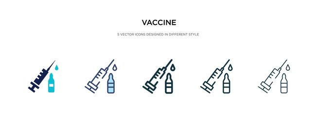 Vaccine icon in different style two colored vector