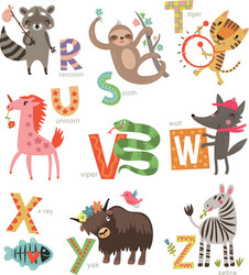 Animal Alphabet for Kids Vector Image