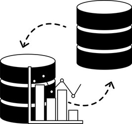 database center statistics graph transfer data vector image