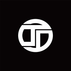 dd logo monogram with rounded line swipe design vector image