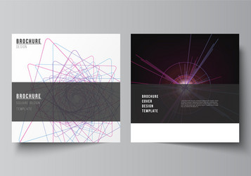 editable layout of two square format covers vector image