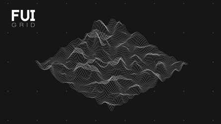 fui gui 3d landscape scan grid abstract vector image