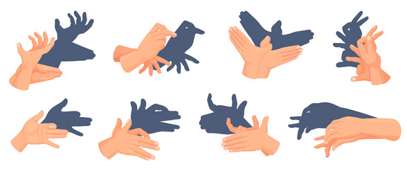 gestures animal shadows vintage shadow theater vector