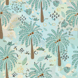 seamless pattern with cute palms scandinavian vector image