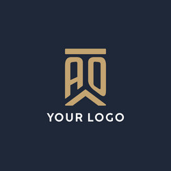 ao initial monogram logo design in a rectangular vector image