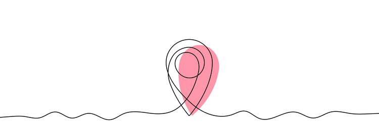 continuous editable line drawing of map pin icon vector image
