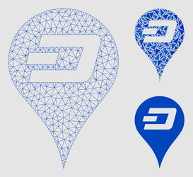 dashcoin map pointer mesh wire frame model vector image