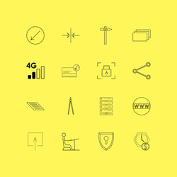 essential linear icon set simple outline icons vector image