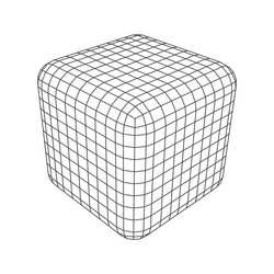cube figure low poly line geometric lattice grid vector image