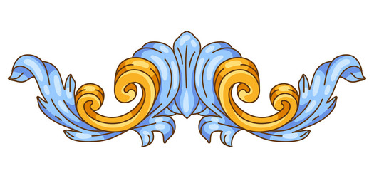 decorative floral element in baroque style vector