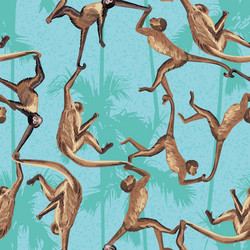 Wild monkey in forest Royalty Free Vector Image