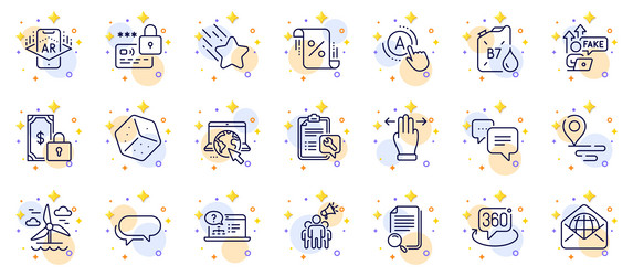 outline set of web mail ab testing and spanner vector image