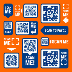 scan me qr code sticker with text online payment vector image