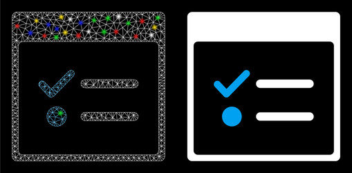 glossy mesh network todo items calendar page icon vector image