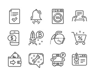 Set business icons such as loan percent clock vector