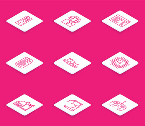 set line remote control computer api interface vector image
