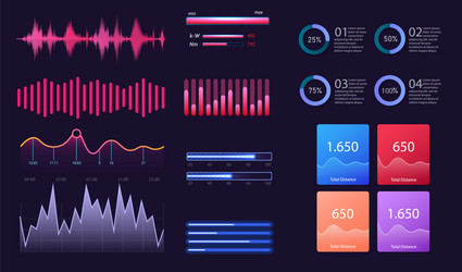 dashboard infographic template with modern design vector image