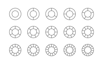 outline circle chart round structure template vector image