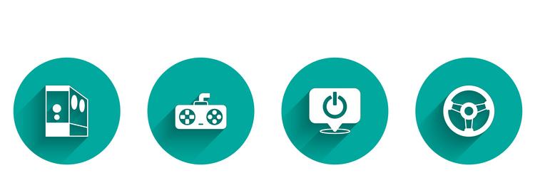 set case of computer game controller or joystick vector image