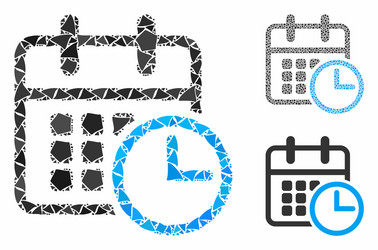 Timetable clock composition icon unequal vector