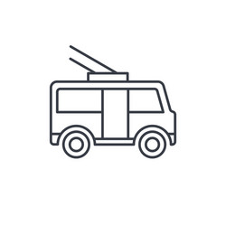 Trolleybus Icon - Thin Line vector image