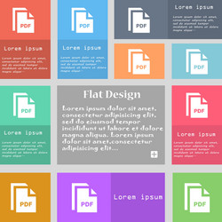 File pdf icon sign set of multicolored buttons vector