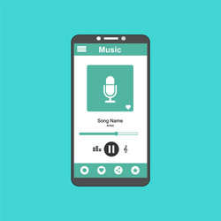 media player application app template with flat vector image