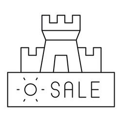 sand castle icon summer sale related vector