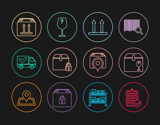 set line verification of delivery list vector image