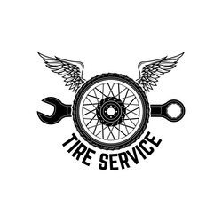 tire service vintage label logo or emblem Vector Image
