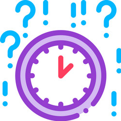 clock and question mark icon outline vector