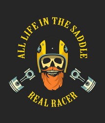 retro emblem motorcyclist Vector Image