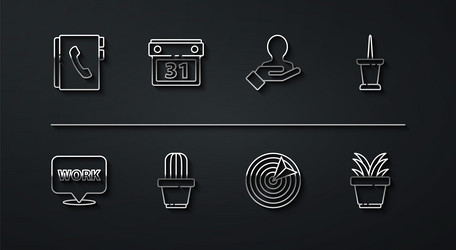 set line address book location with text work vector image