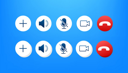 Set video call buttons web design vector