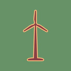 Wind turbine logo or sign cordovan icon vector