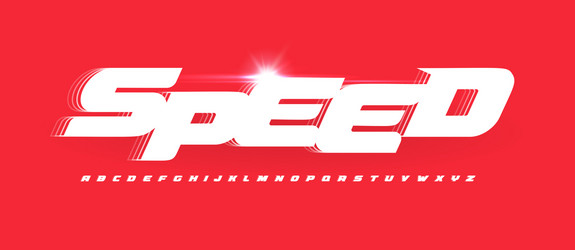 Speed font alphabet letters sleek bold italic Vector Image